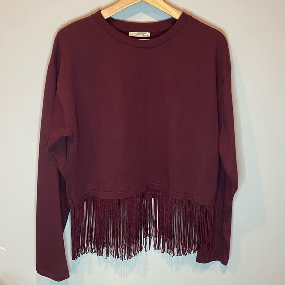 Zara Sweater with Fringe Hem - Picture 1 of 4